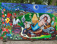 Painting by American artist Cassandra, who lives on the road between Montezuma and Cabuya